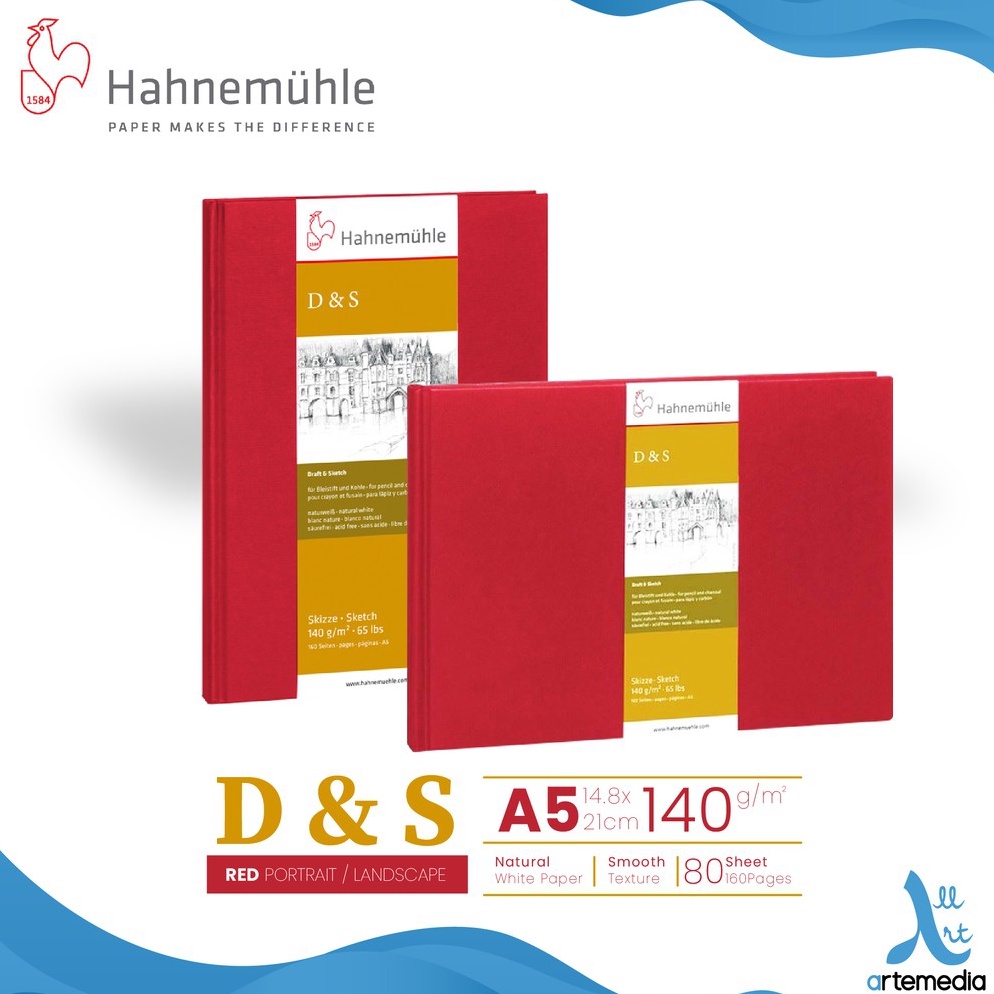 

Hahnemuhle DS A5 Hard Cover Stitch Bound Sketchbook p R7A4