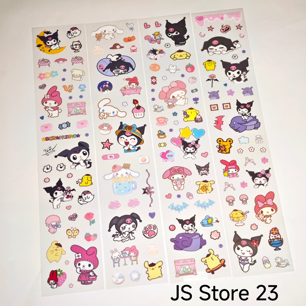 

(4 Lembar) Stiker Karakter Sanrio / Stiker Fancy Kuromi / Stiker Cinnamon Roll / Stiker My Melody