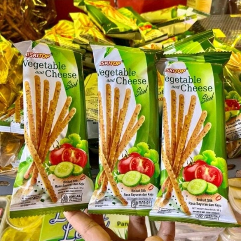 

BISKITOP VEGETABLE STICK uk.60gram/BISKUIT STIK RASA SAYURAN KEJU