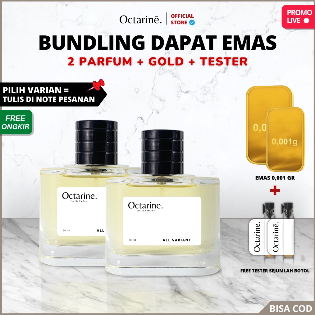 LELANG KHUSUS LIVE  Bundling 2 Botol Parfum 5ml Gratis Emas Bebas Pilih Variant  Octarine Perfume x 