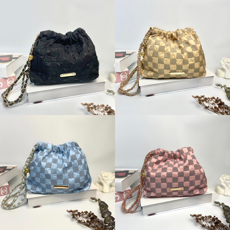 TAS SERUT SHOULDER MINI BAG - Tas Serut Kain Dumpling Bag / Tas Bahu Kekinian  / Tas Kain / Tas Seru