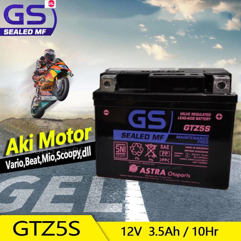 Aki Motor Kering GTZ52 MF Aki Montor Honda Beat Scoopy Supra X 125 Merek GS