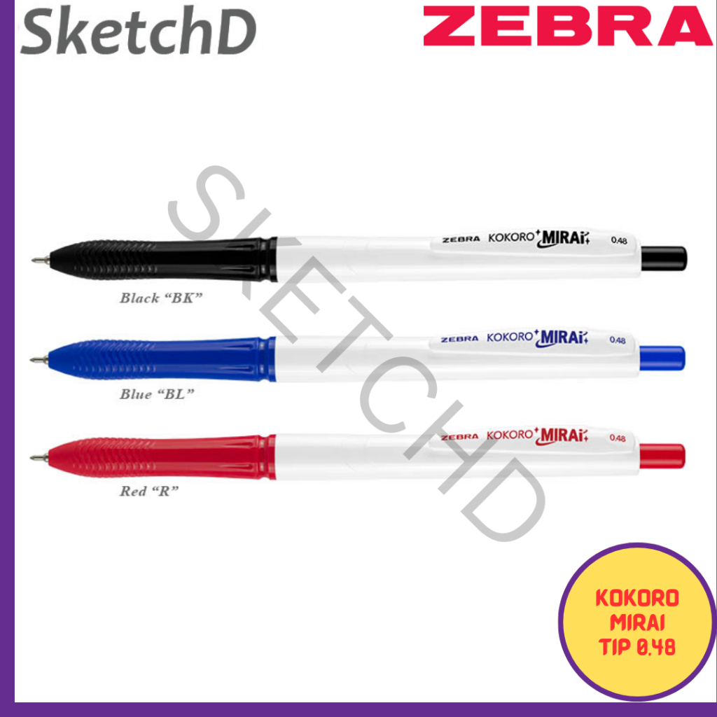 

Ballpoint Kokoro Mirai 048 Pulpen Pena Zebra Gel Pen 0.48 mm body solid bolpoin