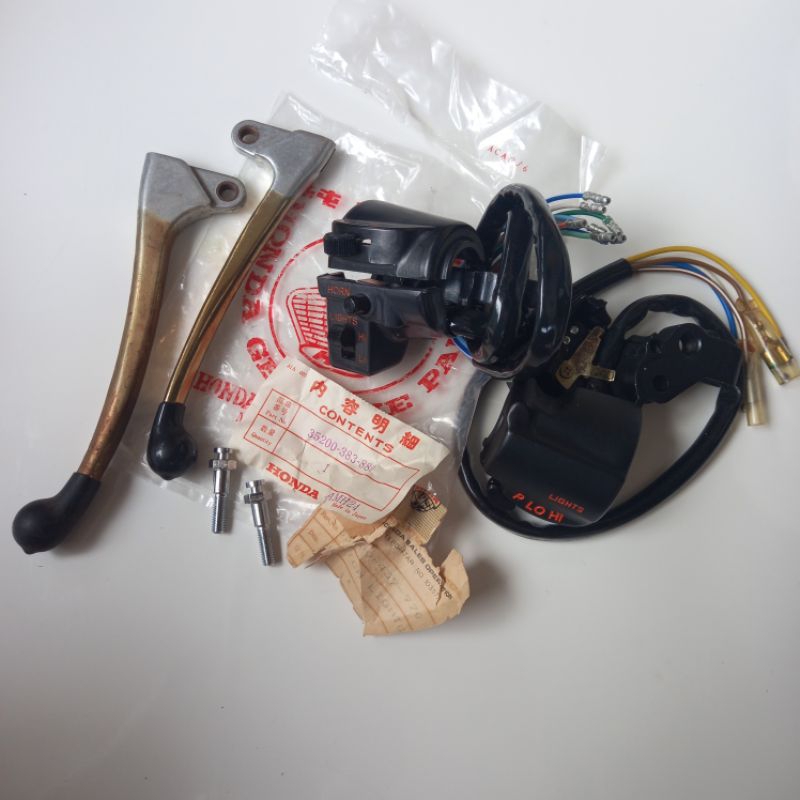 saklar holder kanan kiri gas luar set baut handle ori original NOS gl100 gl125 aplikasi cg110 cg125 