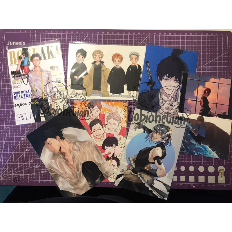 postcard anime manhwa fanmerch haikyuu chainsaw man demon slayer