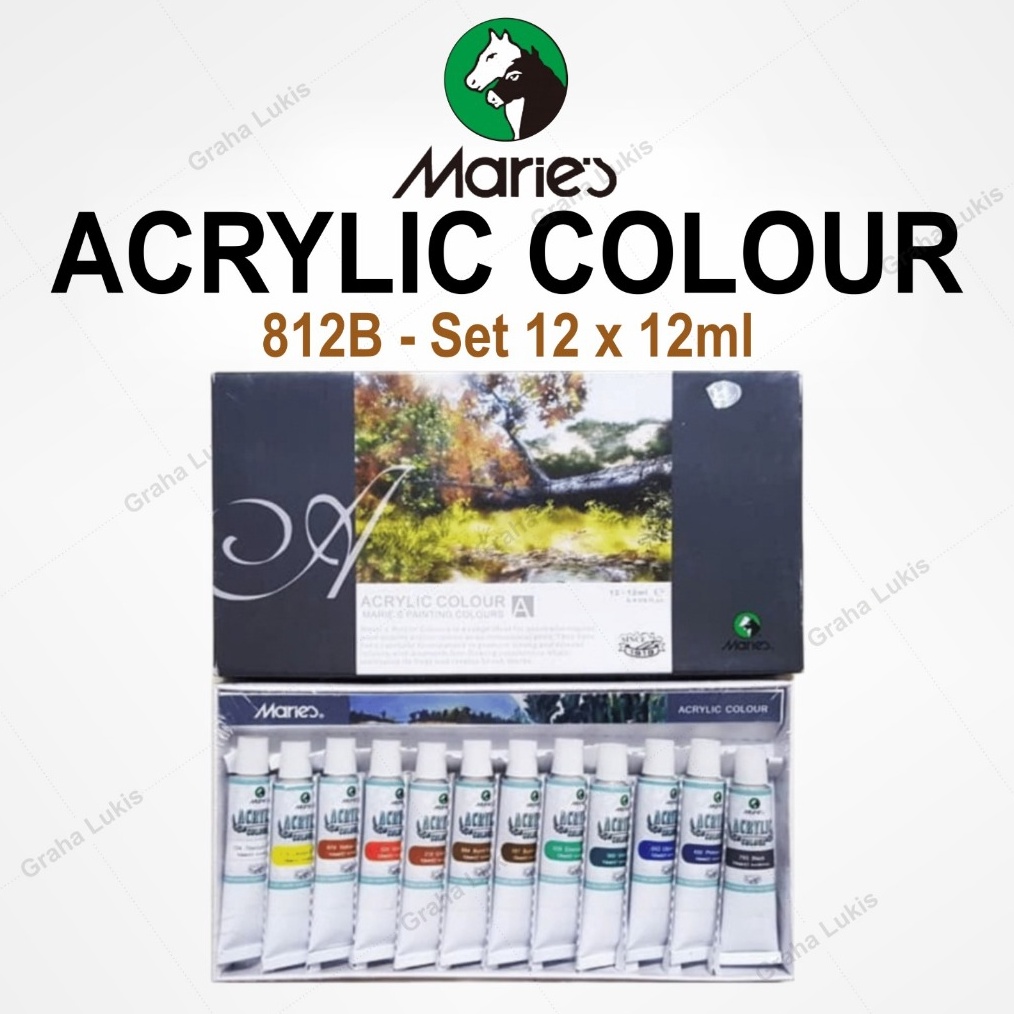 

KODE S4V5 Cat Akrilik Maries Acrylic Color Set 12 812B