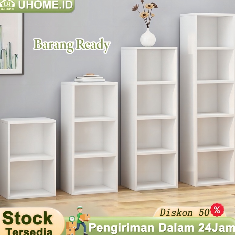 Wow Murah Meriah Rak Buku Serbaguna 6 Susun Lemari Susun Rak Buku kayu Lemari Putih Rak Buku Lemari 