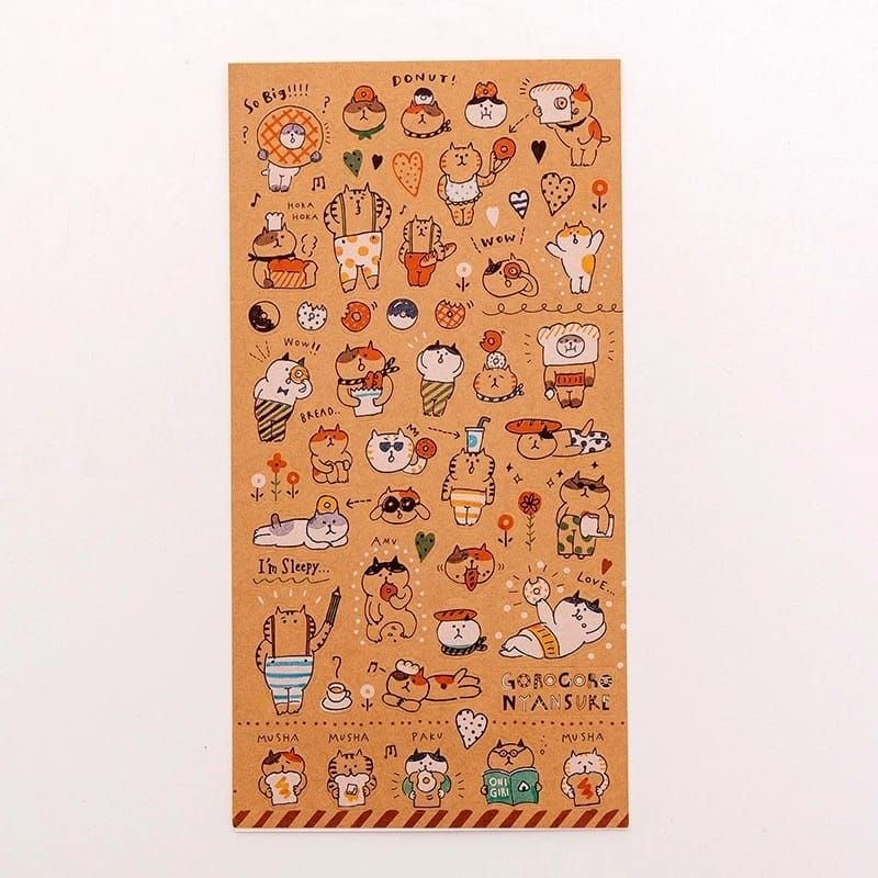 

CARTOON CAT DIARY DECO STICKERS