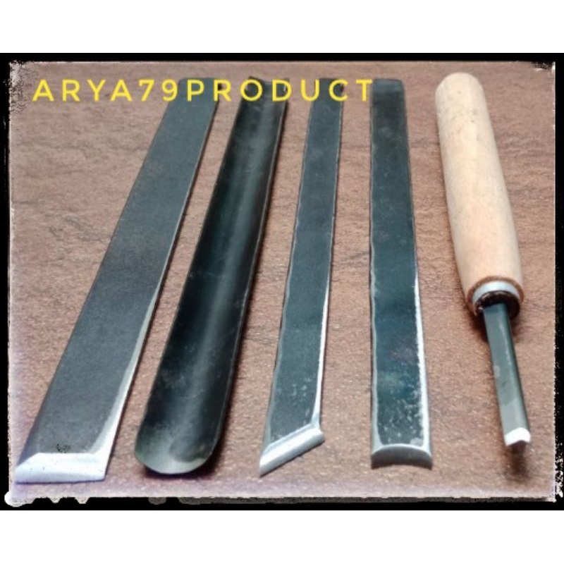 pahat ukir kayu atau tatah ukir kayu pelengkap isi 5 pcs