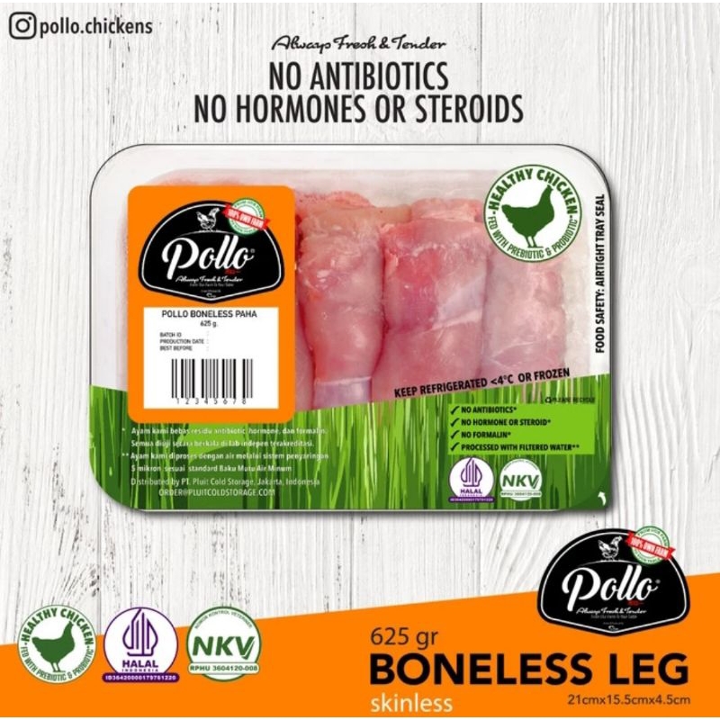 

Pollo Boneless Leg Skinless 625 gr - Paha Ayam Tanpa Tulang Dan Kulit 625 gr