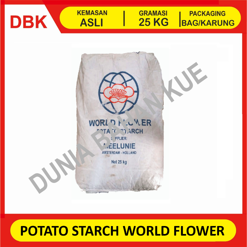 

(KHUSUS INSTANT/GOSEND) POTATO STARCH WORLD FLOWER MEELUNIE DENMARK - 1 BAG 25 KG / TEPUNG PATI KENTANG MEELUNIE DENMARK