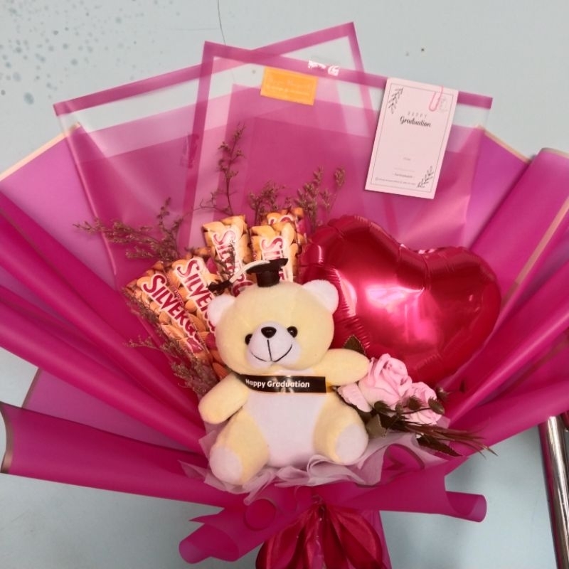 

CB 01 - Buket Wisuda Mix Silverqueen - Graduation Buket Mix Silverqueen + Balon Foil