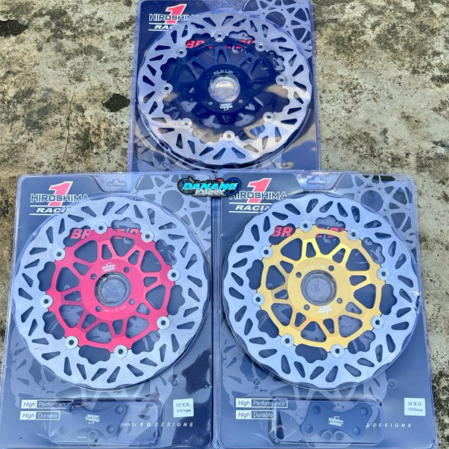 Piringan Cakram Depan Disc floating CNC + Breket 300 mm PNP Rx King Old Rx King Lama