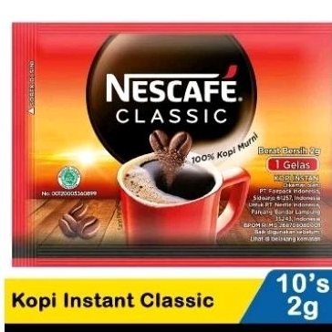 Nescafe Classic 60 sachet/ Kopi classic Nescafe classic sachet 2gr/ coffee Nescafe Classic sachet