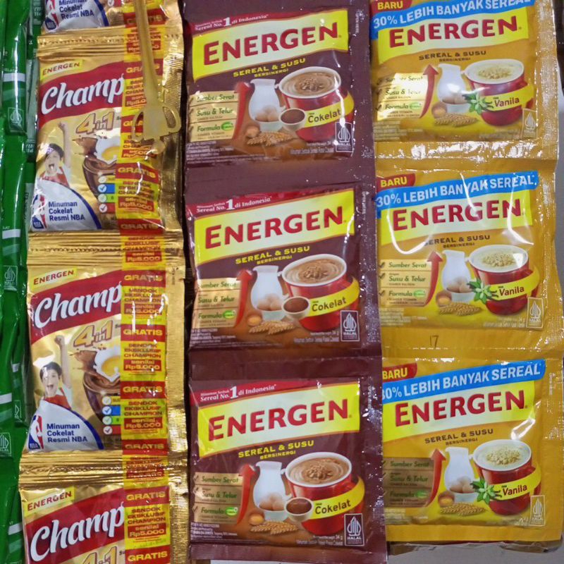 

Energen varian rasa cokelat,vanila dan champion