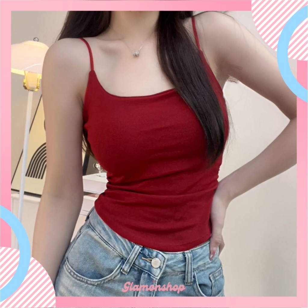 GS BR474 Bra Tanktop Polos Wanita Premium Bra Singlet With Cup Korean Style