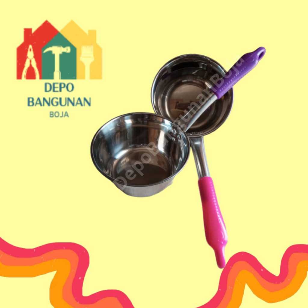 (14) Panci Susu Gagang Lengkung Kecil uk.14 / Panci Susu Stainless Steel / Panci