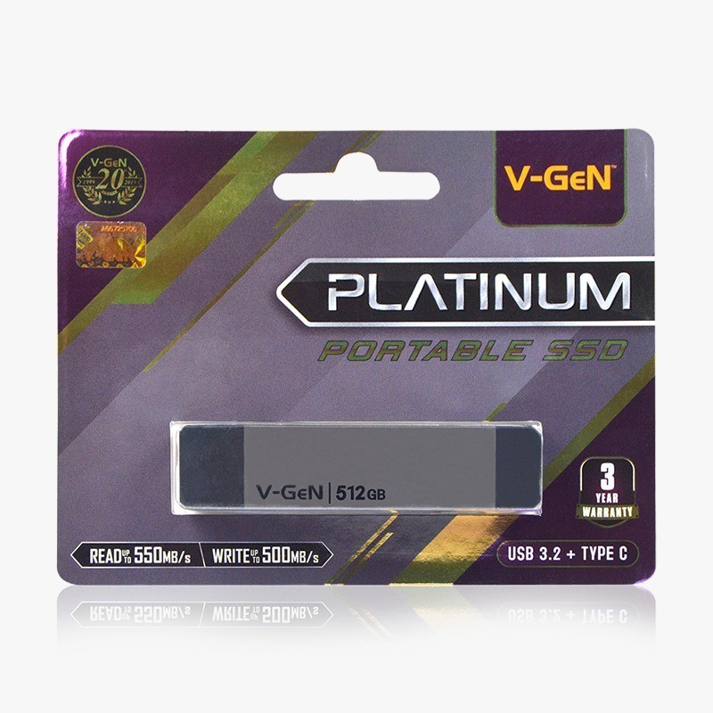 V-Gen Platinum PORTABLE 256GB 512G 1TB SSD VGEN USB-C 3.2