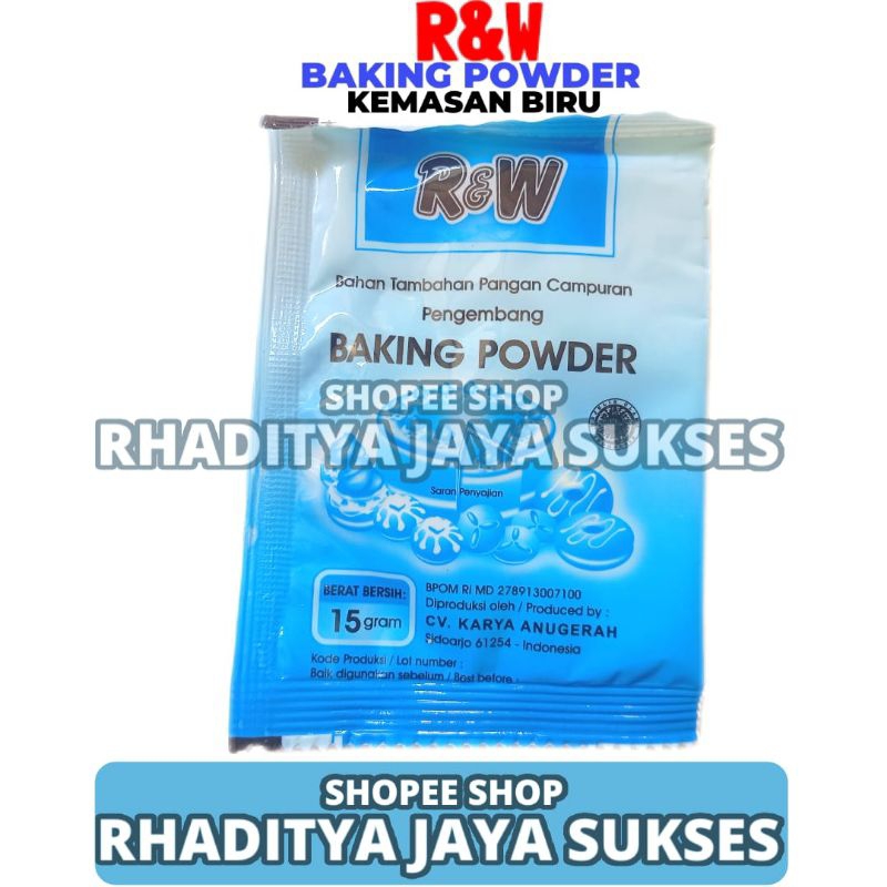 

Rajawali R&W RW Baking Powder Kemasan Biru 15g