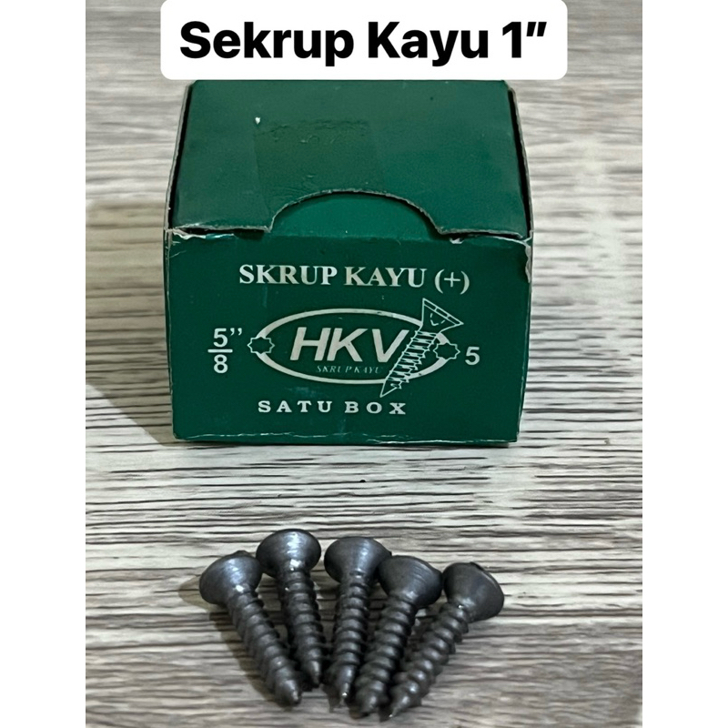 Sekrup Kayu HKV 1” Per Kotak | Wood Screw | Taping Sekrup | Sekrup Bagus Kuat Murah | Skrup Sekrup K