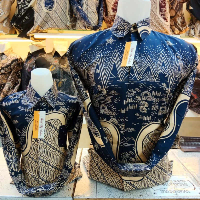 Kemeja Batik Couple Lengan Panjang // Hem Batik // Baju Batik ayah dan Anak // Baju Batik Tanah aban