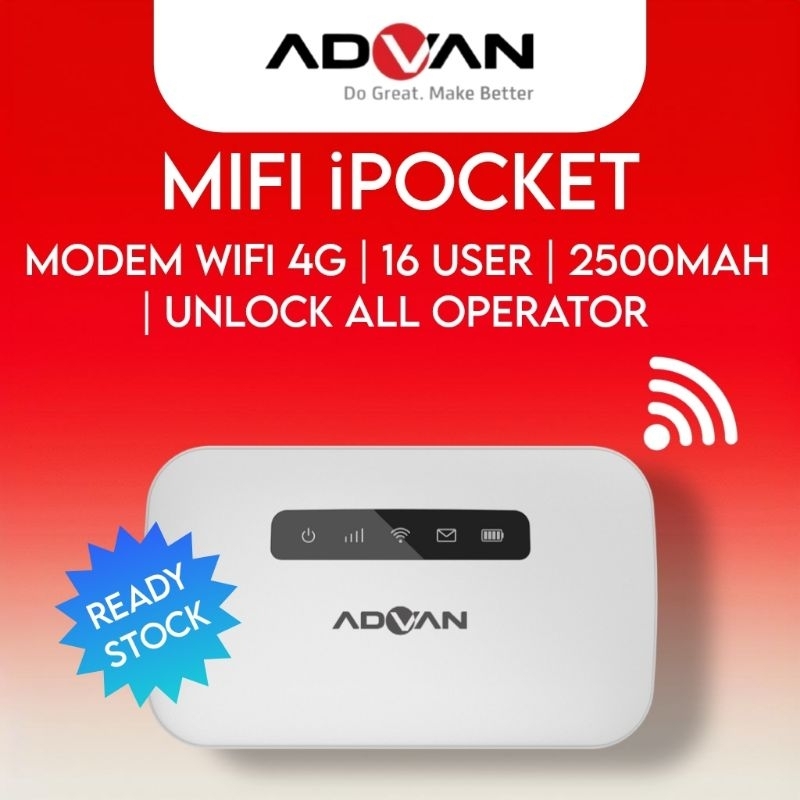 NEW Mifi Advan iPocket Advan MF01 4G All Operator Modem Wifi 4G All Operator Advan Mifi iPocket RBU