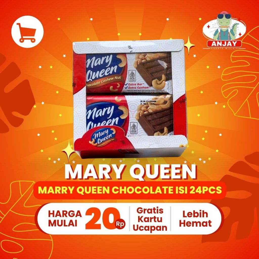 

Mary Queen Chocolate Pack 24 Pcs @ 10g - Camilan Coklat Premium