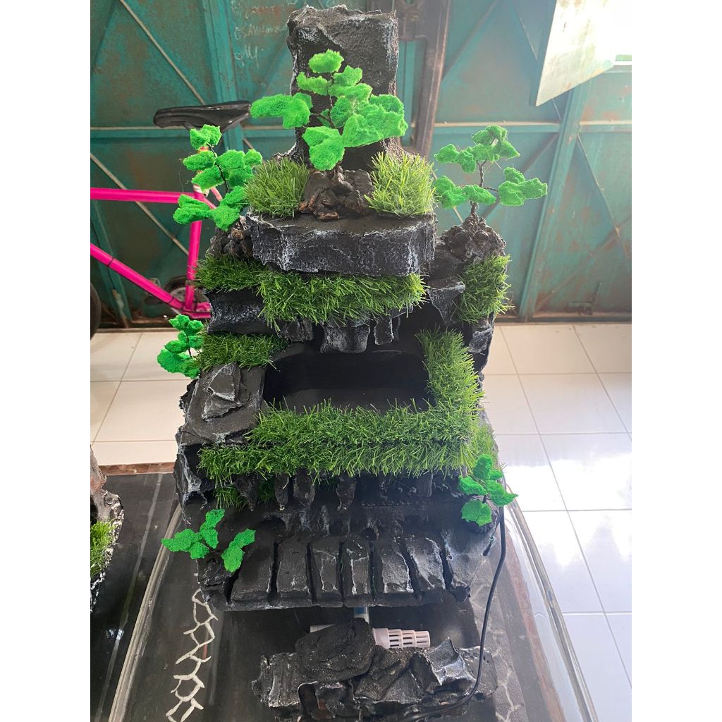 P1 Paludarium Custom Aquarium Mini Kostum Styrofoam Sterofom Vivarium Aquarium Tertutup