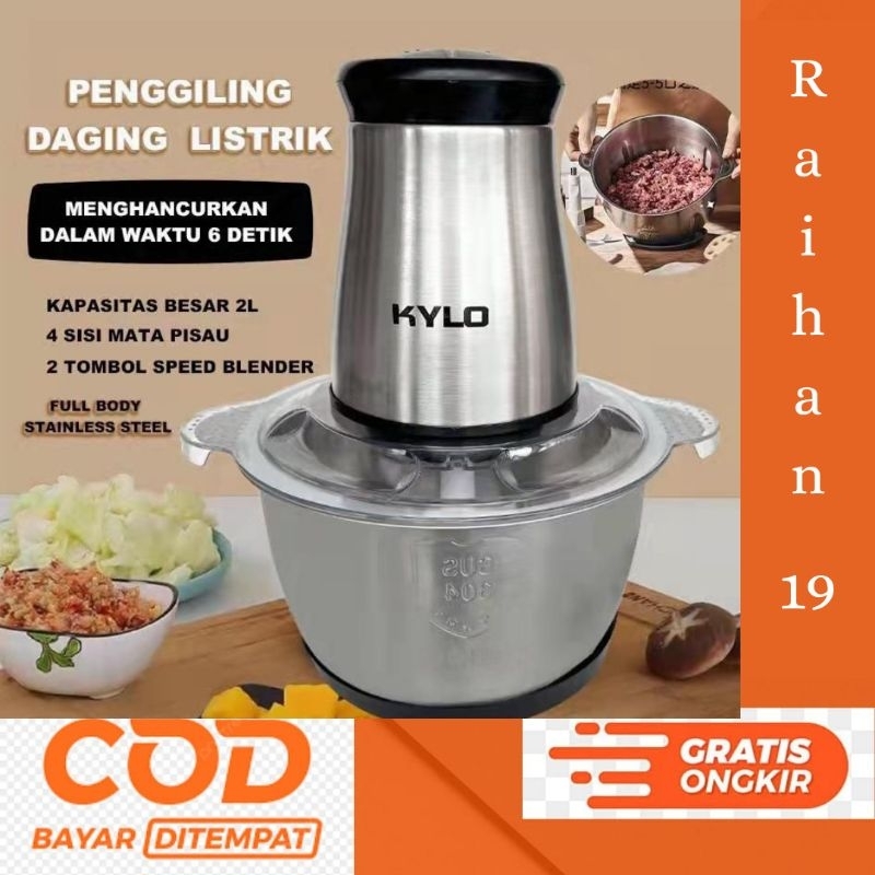 blender stainless kylo kapasitas 2 liter chopper stainless kylo blender serbaguna blender daging bah