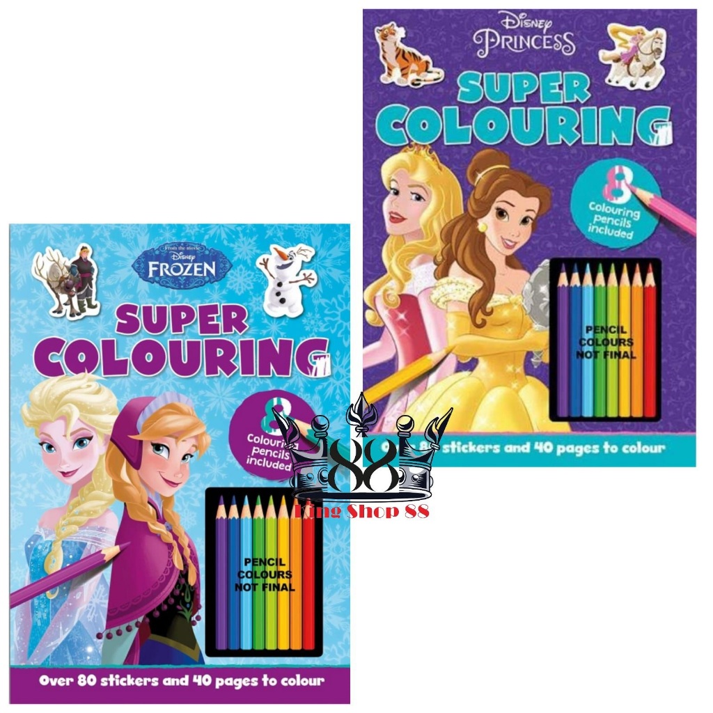 Buku Mewarnai Super Colouring DISNEY FROZEN, Princess, Belle