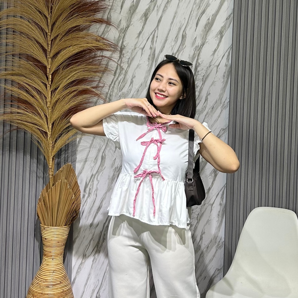 FAWAZ - CHOWON VEST PITA / ROMPI VEST RIBBON TALI PITA WANITA KOREANSTYLE - FR