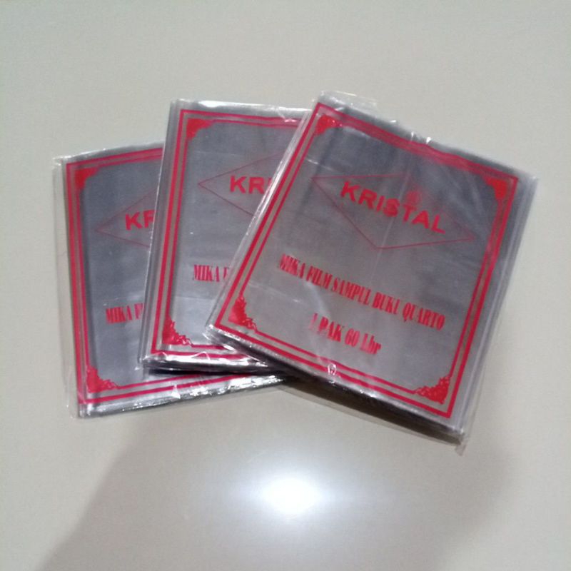 

SAMPUL BUKU MIKA KWARTO / SAMPUL MIKA / SAMPUL PLASTIK (1PAK = 60LEMBAR) FIVE STAR TEBAL 0.6 micron