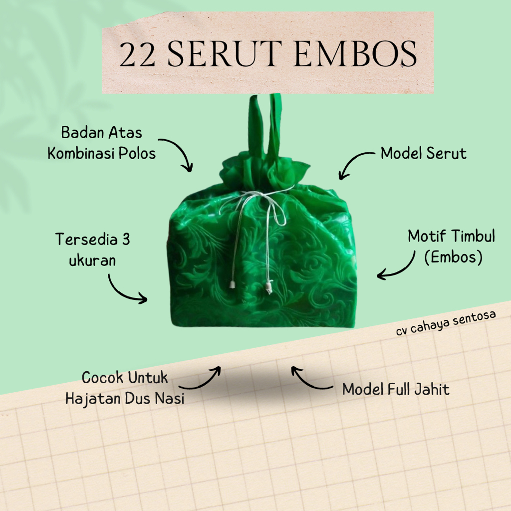 

Tas Hajatan Spunbond Dus Nasi Serut Embos isi 12 pcs - Serut Jahit
