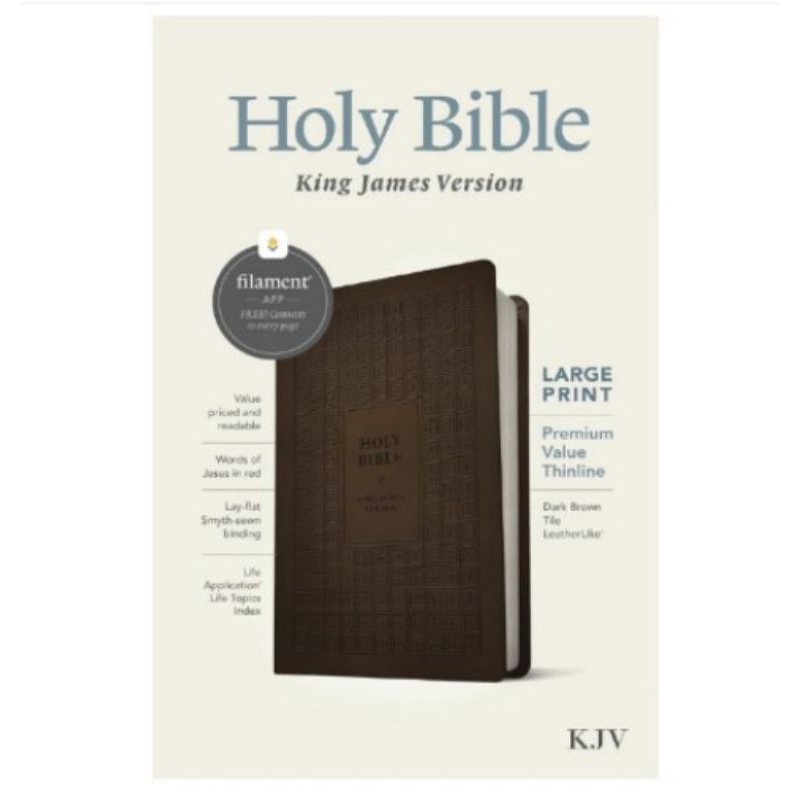 KJV Large Print Premium Value Thinline Bible, Filament-Enabled Red Letter Edition (LeatherLike)