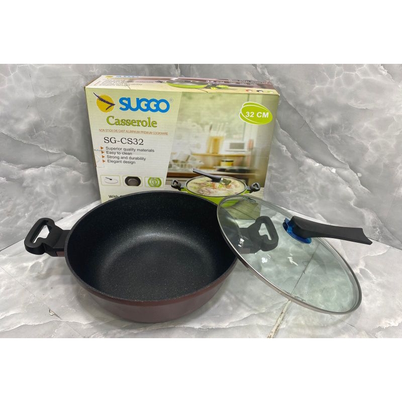 PANCI WAJAN  CASSEROLE SUGGO 32CM TUTUP KACA