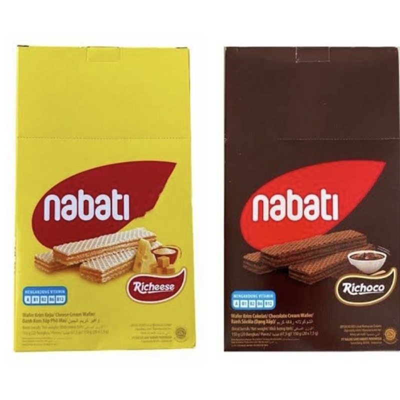 

Nabati Wafer 500 Keju/Cokelat 1 Box Isi 20 pcs