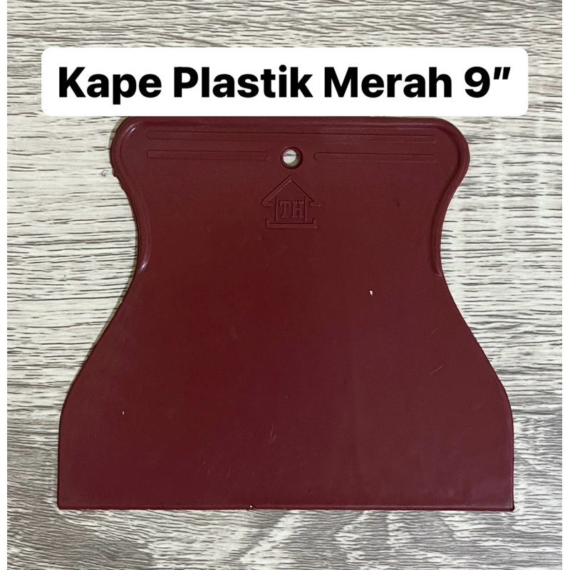 Kape Plastik Pvc Merah 9” Inch Inch | Scrapper Skrap Dempul Plamir Murah | Skrap Lebar Plastik Merah