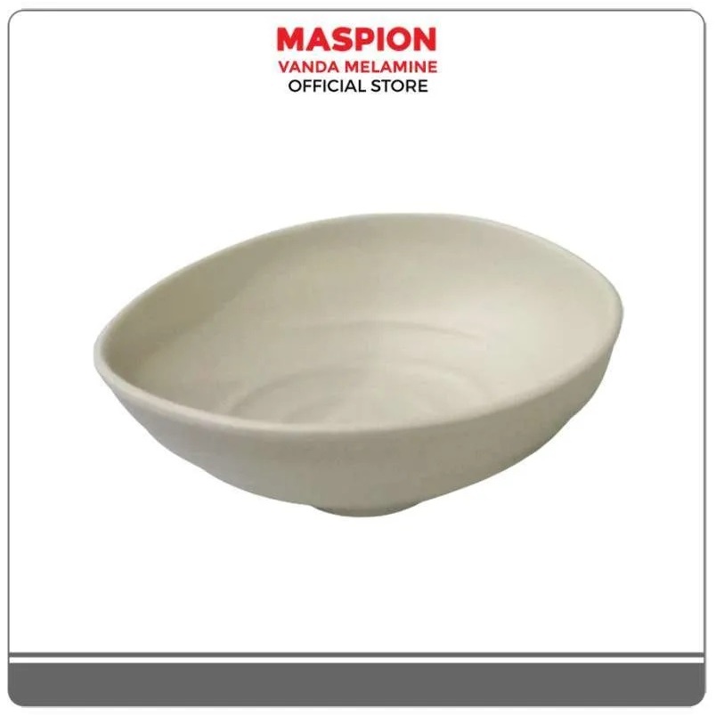 mangkok oval tembikar vanda maspion 6,5 inch mangkuk saji putih hitam m aroon