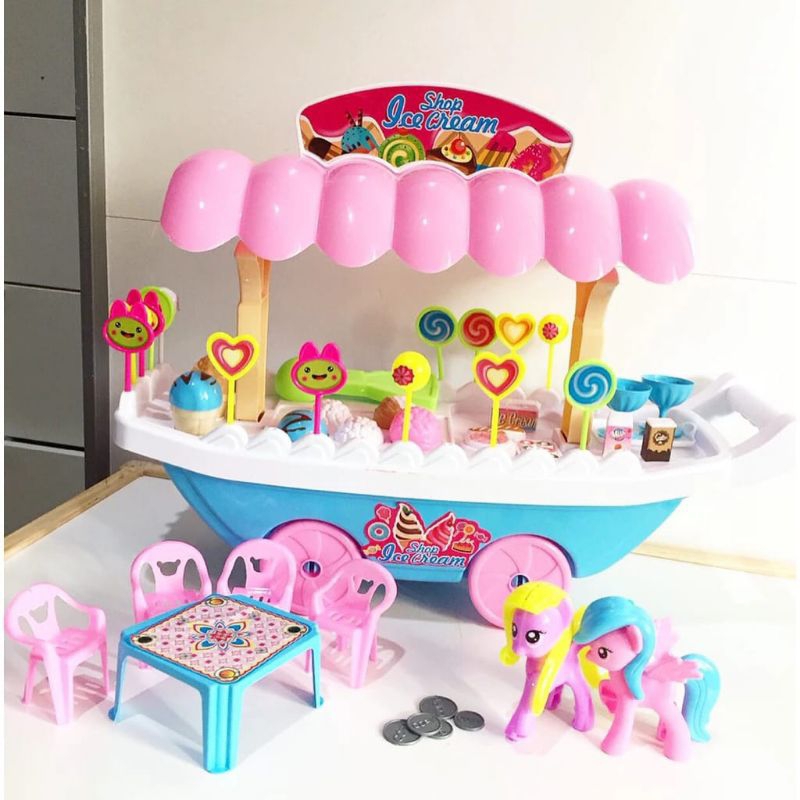 Mainan gerobak es krim jumbo/Gerobak permen dan es krim set lucu besar FI 511/FI 512/FI 513