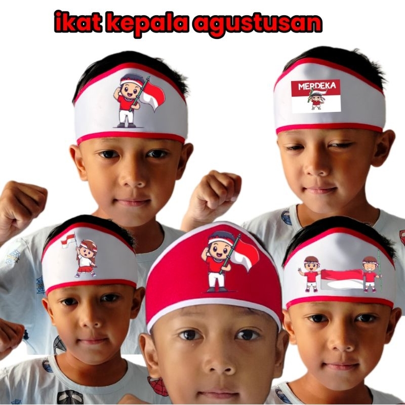 ikat kepala agustusan untuk anak dan dewasa/ikat merah putih/bando/bendo/slayer/syal
