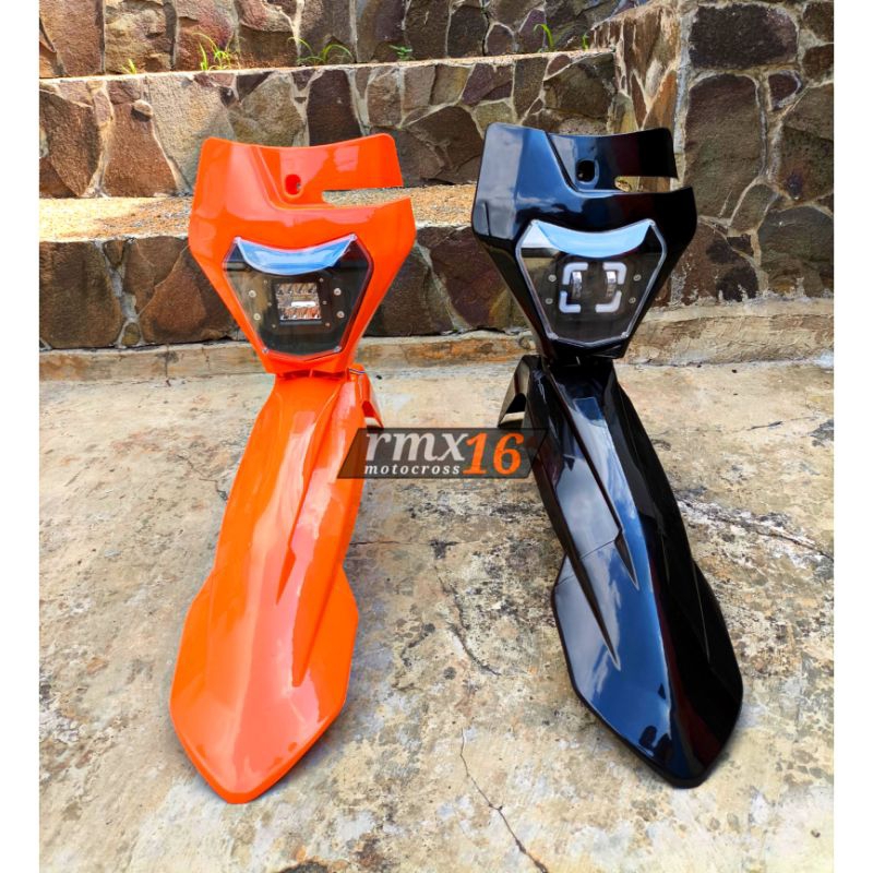 Spakbor depan KTM 250 2017 dan Headlamp KTM 250 12 led / Daymaker Slebor depan lampu depan KTM250 12