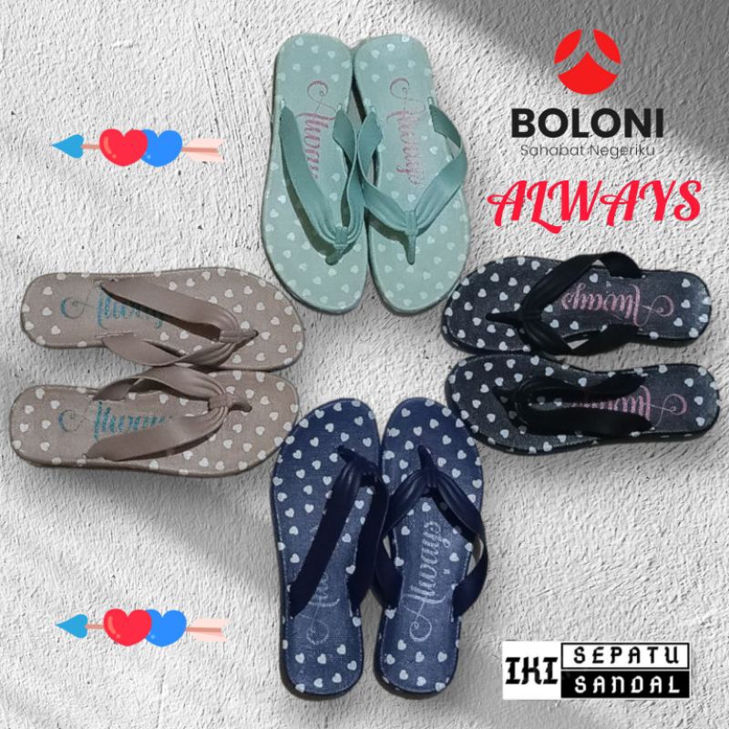 Baru datang Boloni Always- Sandal wanita jepit karet sandal jepit wanita sandal casual