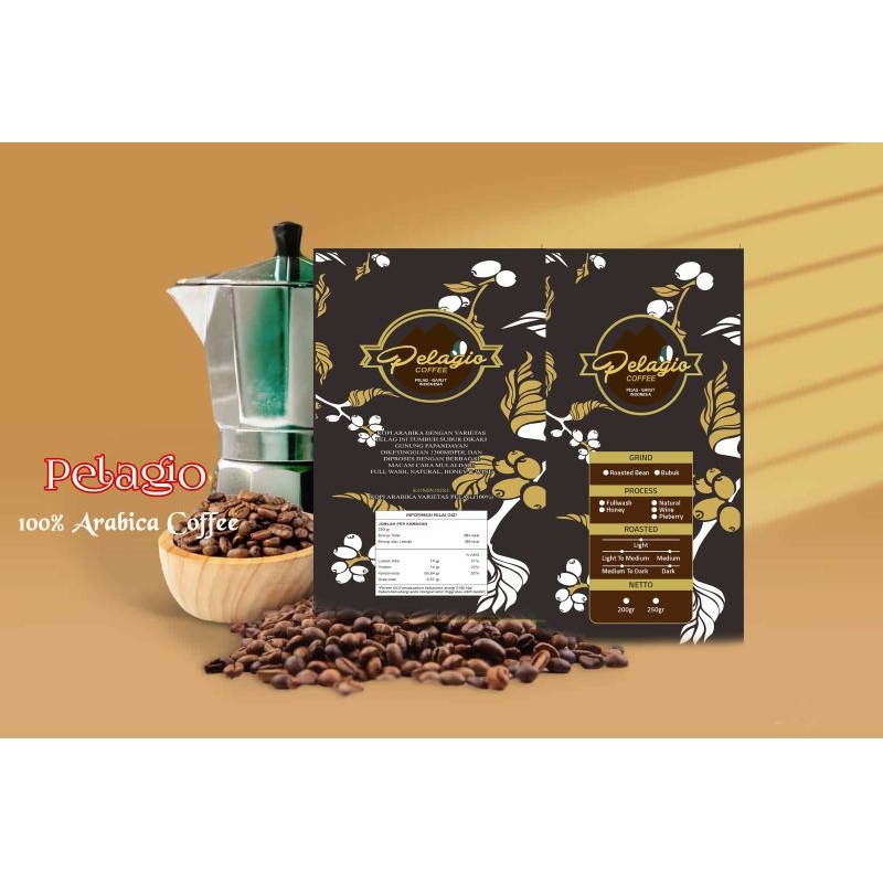 KOPI PELAGIO KOPI ARABICA VARIETAS 150gr KOPI BUBUK ASLI GARUT