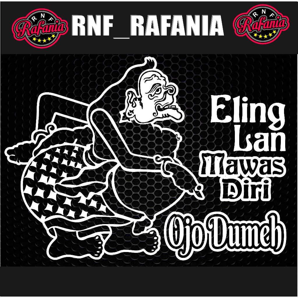 Stiker Wayang Semar eling Lan Mawas Diri Ojo Dumeh Stiker Mobil,Motor