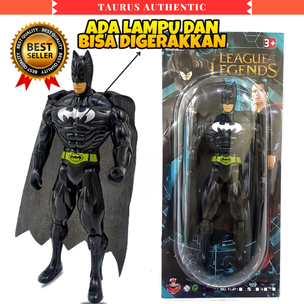 Mainan Anak Robot Action Figure Batman Ada Lampu - Bat Man The Dark Knight SNI - Ukuran Besar