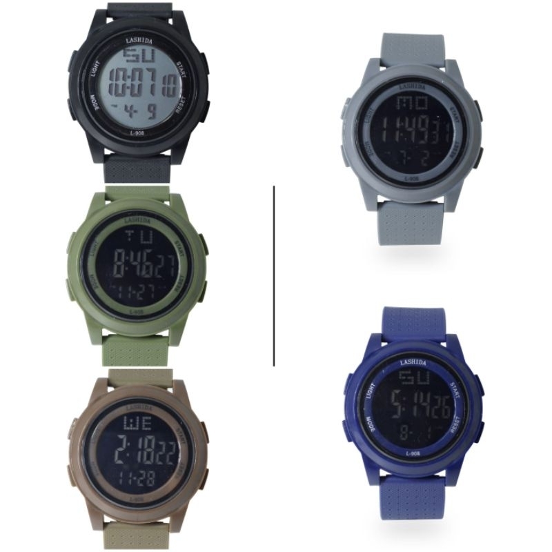Jam Tangan Digital Pria Lasida Sport Karet Tahan Air