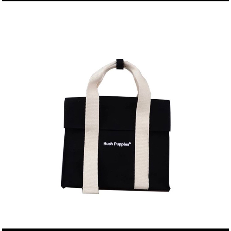 Hush Puppies Tas Wanita Wanita Canvas Flap Bag Black