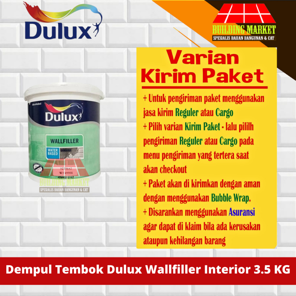 DEMPUL TEMBOK PLAMIR PLAMUR TEMBOK DULUX INTERIOR 3.5 KG PAKET