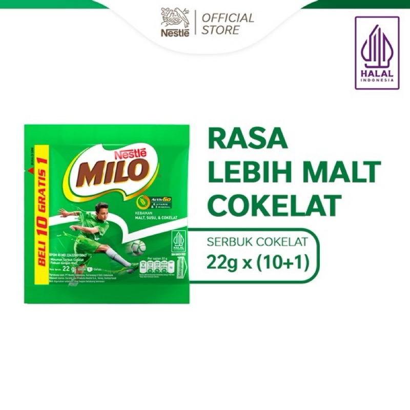 

MILO ACTIV-GO Susu Coklat Renceng 22g - 10+1 pcs