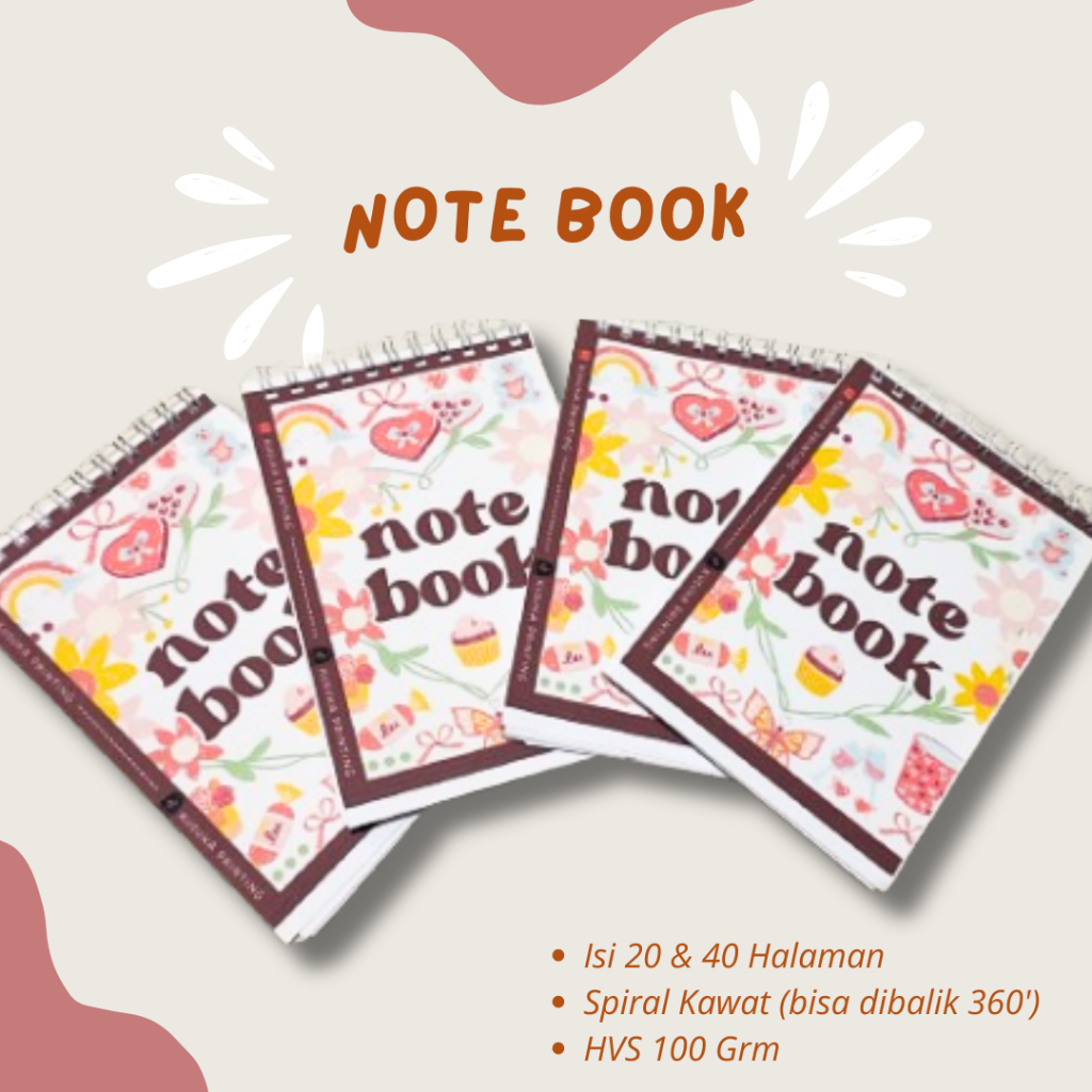 

Buku Catatan Aesthetic A6 Notebook Spiral Mini